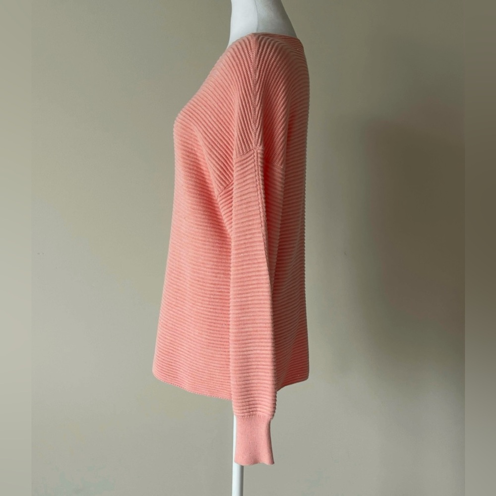 Tommy Bahama Bonita Mini Sequin Rib Knit Long Sleeve V-Neck in Coral Sweater - Picture 3 of 6